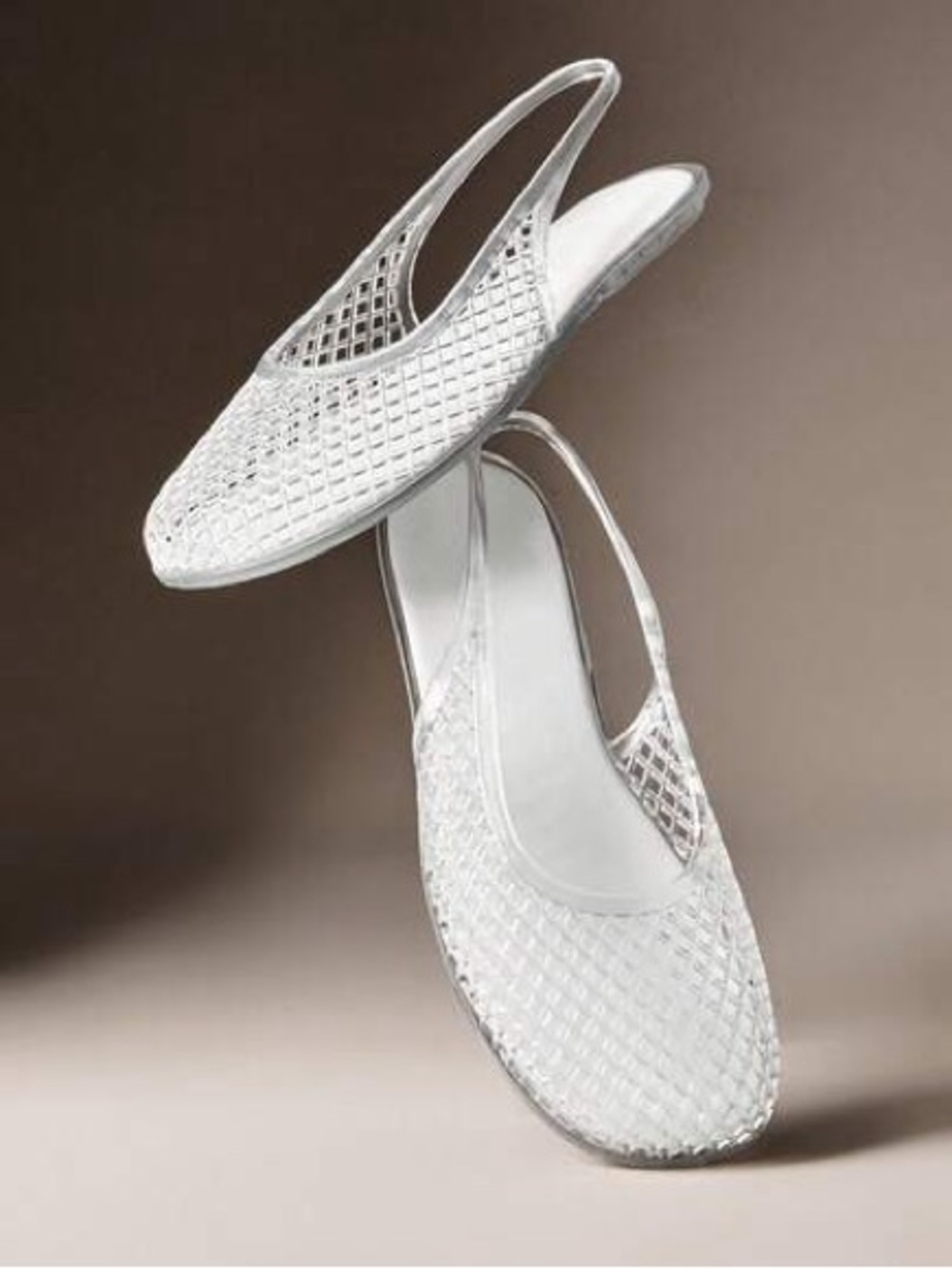 Women's Clear Slingback Jelly Flats